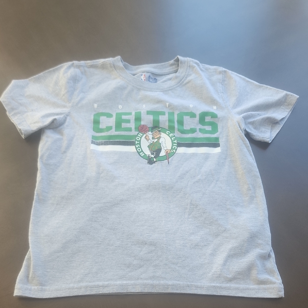 NBA Celtics Kids Gray and Green Tee